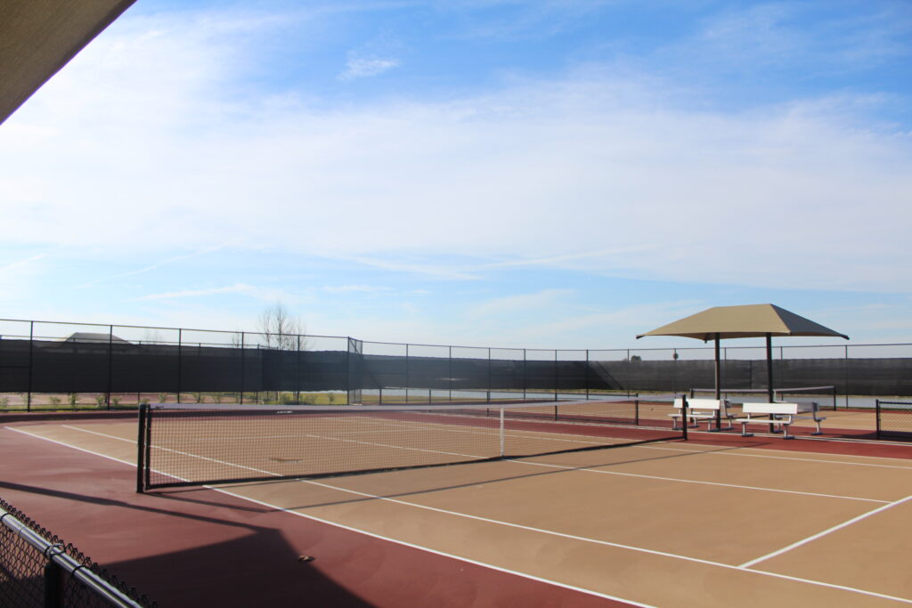 Outdoor tennis courts.